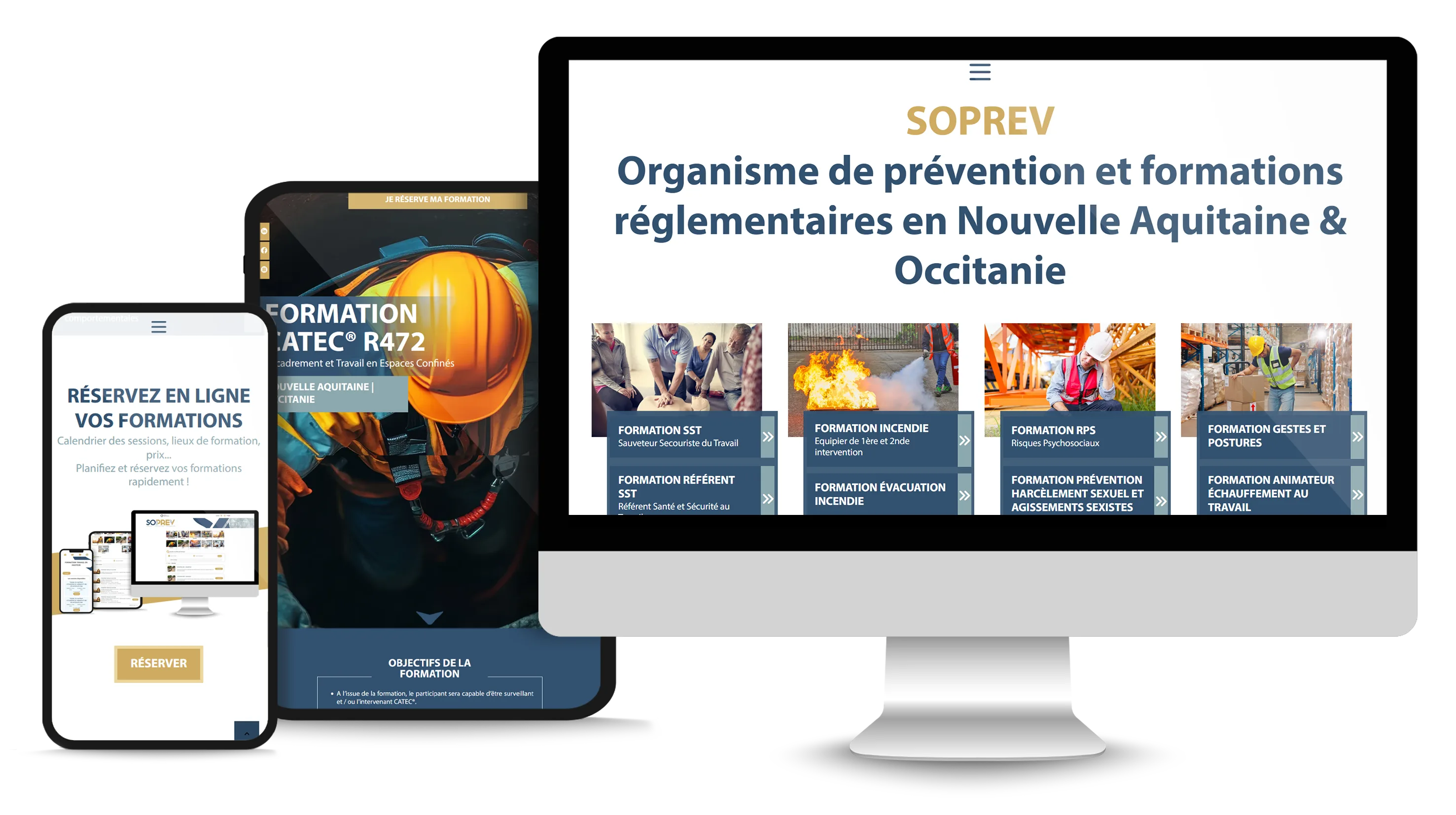 Creation site internet soprev nouvella aquitaine occitanie Couleur Pixel agence de communication sur Marmande