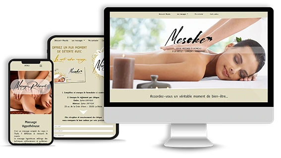 Creation site internet mesoke massage a domicile langon la reole Couleur Pixel graphiste et agence de communication sur Marmande