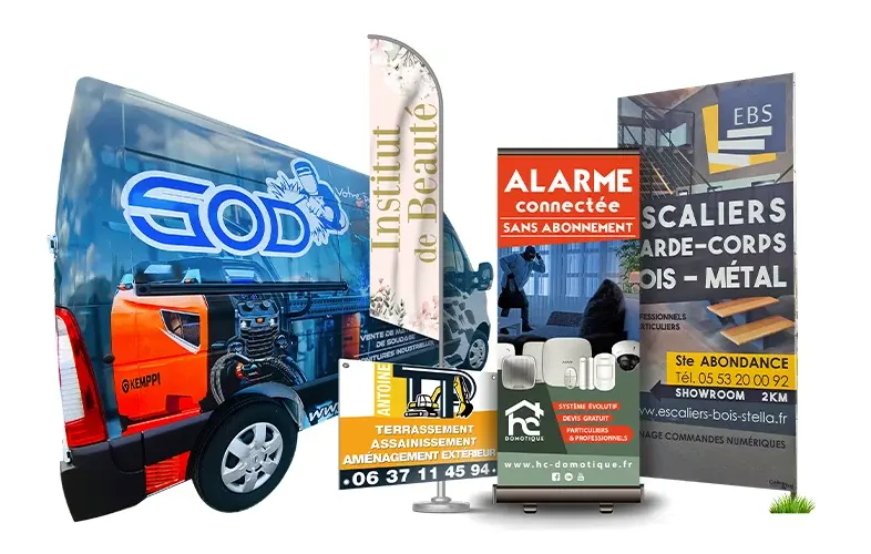 fabrication et pose enseigne totem signaletique marquage vehicules Couleur Pixel sur Marmande