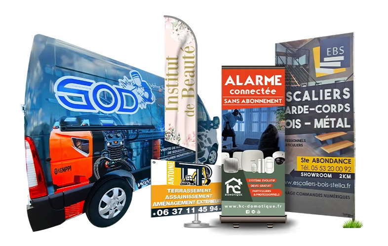 fabrication et pose enseigne totem signaletique marquage vehicules Couleur Pixel sur Marmande